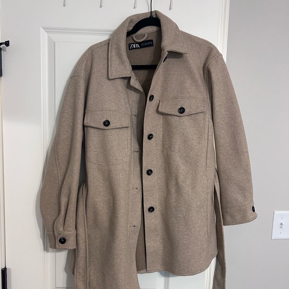 ZARA beige trench coat large